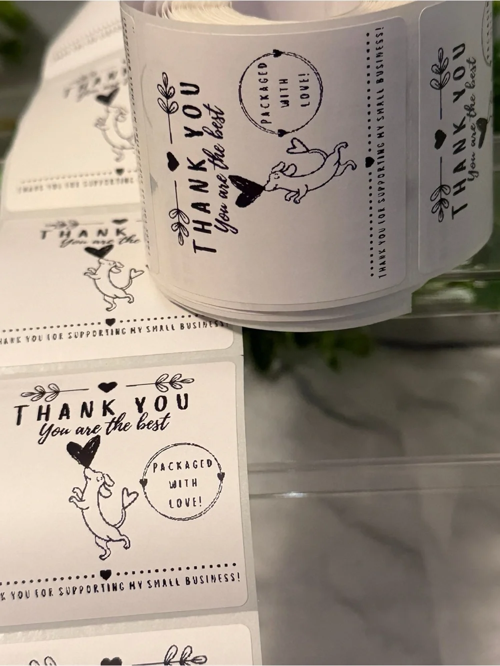 Dachshund Thank You Stickers 2x2 | 200 Small Business Labels Packaged with Love